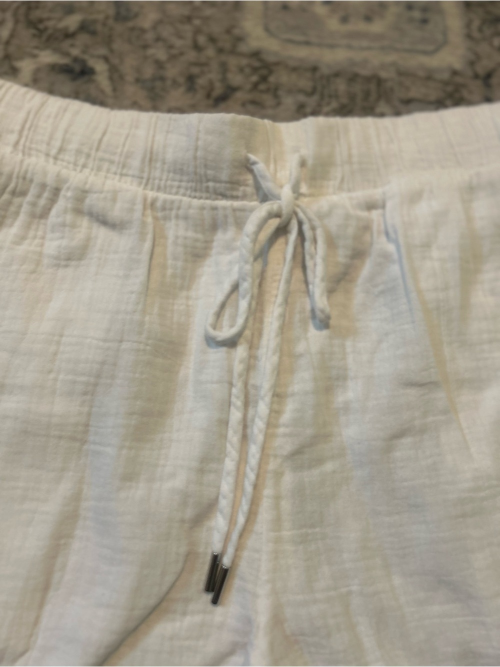 Calla White Drawstring Women’s Lounge Shorts - Picture 3 of 9